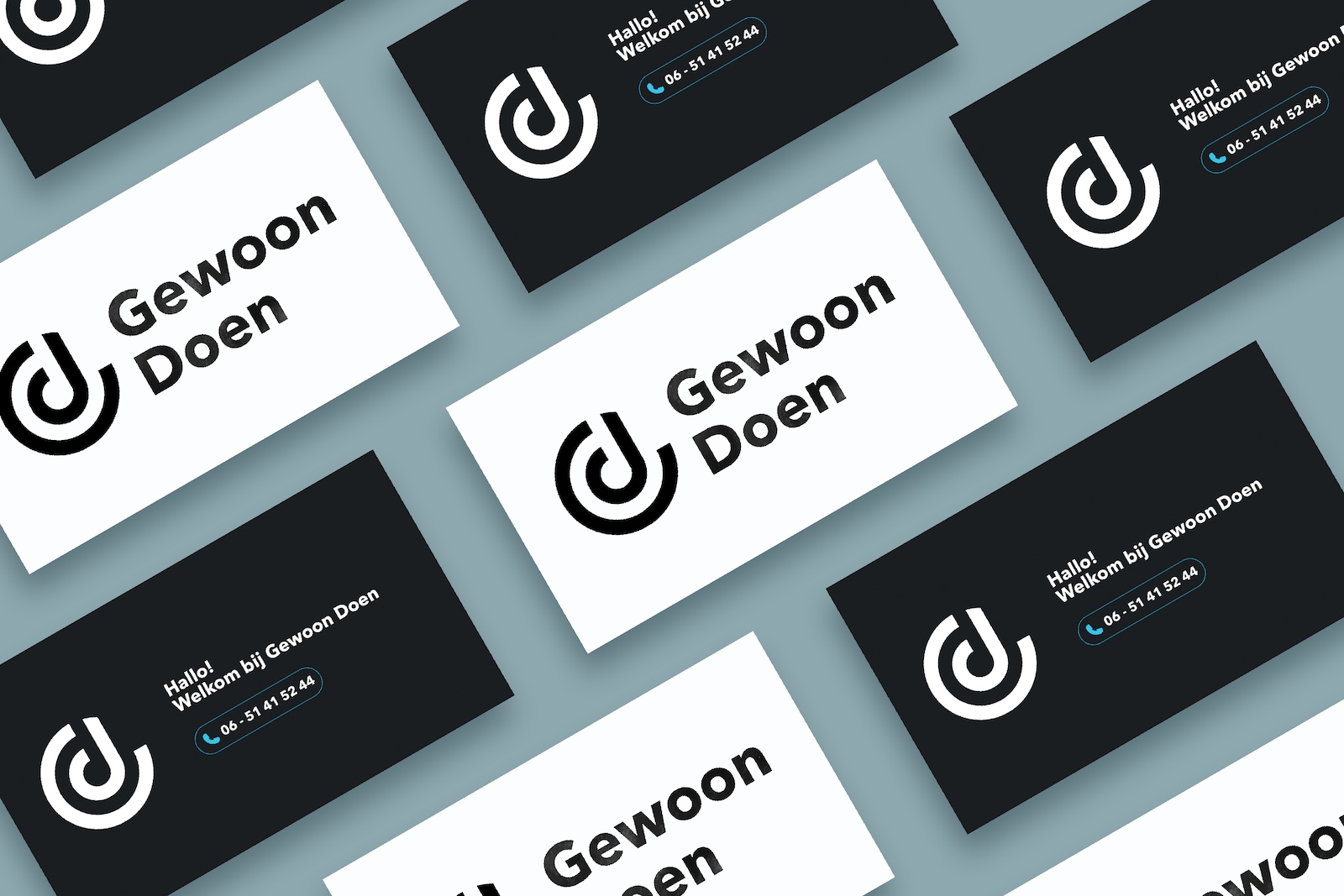 Portfolio foto met daarop een visite kaartje